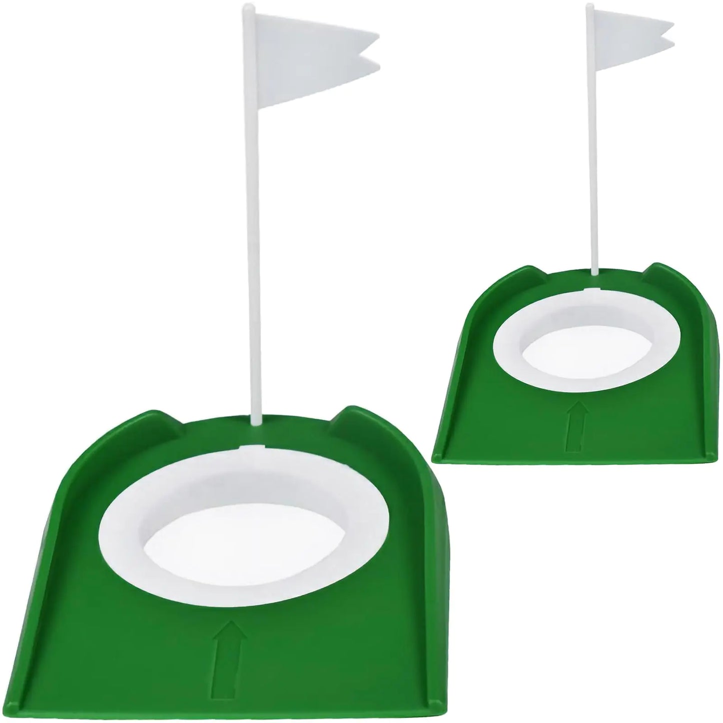 2-Pack Golf Practice Putting Cup with Flag BENACES Golf Training Putters Portable Golf Hole Training Aids Suitable for Indoor Outdoor Golfers Childrens Games Golf Enthusiasts