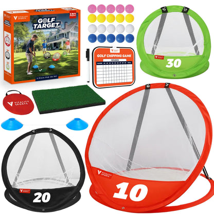 Vitality Sports Golf Chipping Net Golf Chipping Game Chipping Net Golf Target Golf Chipping Mat Golf Practice Equipment Golf Practice Net and Mat Chipping Green Golf Chipping Practice